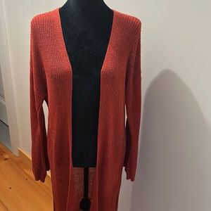 Loose knit cardigan duster